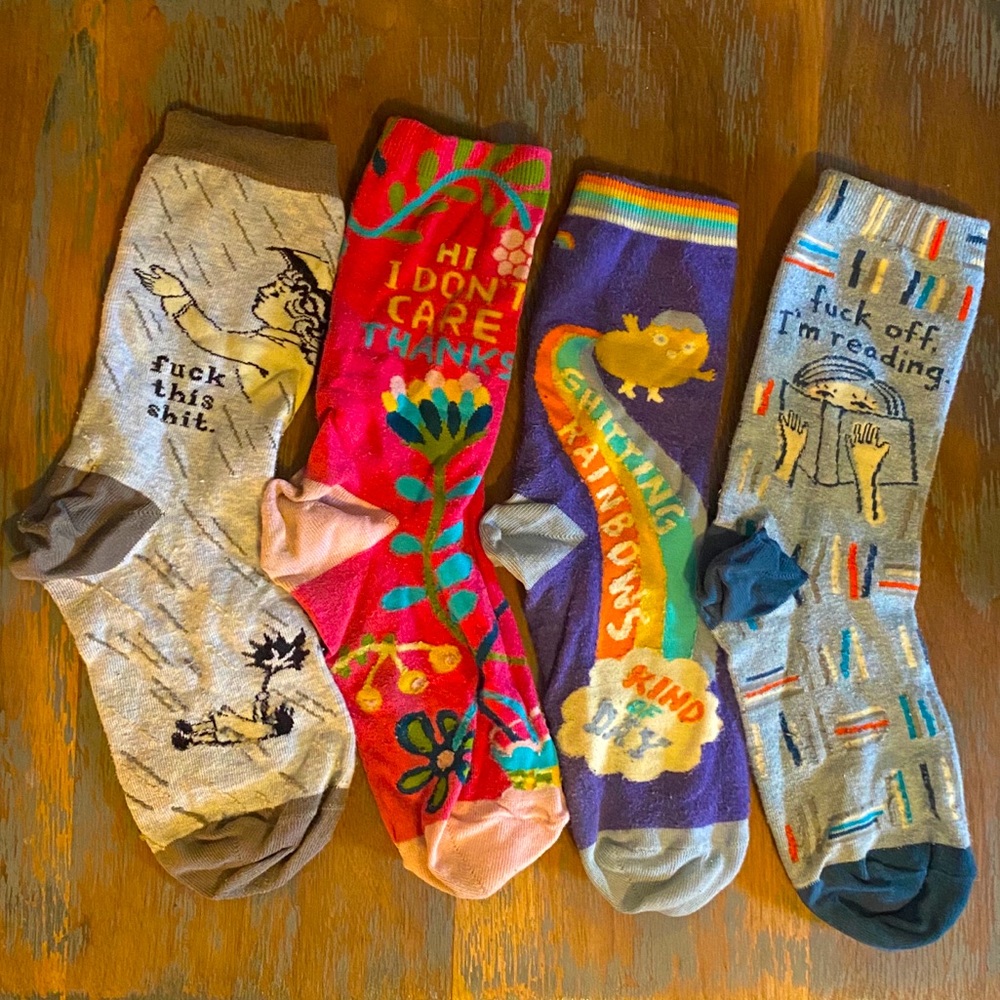 4 pairs of Blue Q socks